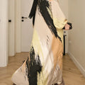 Horetong Summer Muslim Abaya Women Dress Art Print O-Neck | SAMAG
