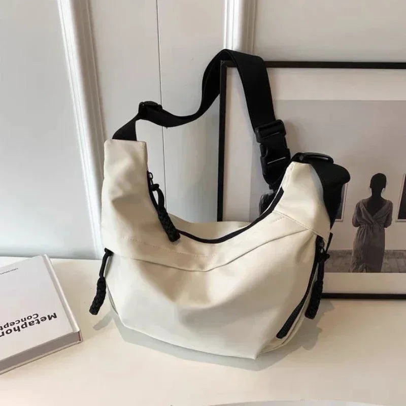 Fashion High Capacity Solid Color Single Shoulder Totes Bag Nylon Hobos Crossbody Bags Solid Casual Zipper Women's Bags