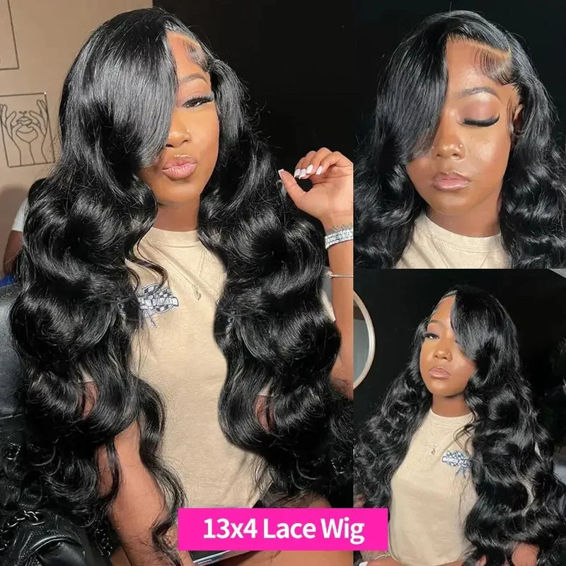 38 Inch Long Body Wave Wigs Human Hair Wig Natural Black 220 Density 13x4 13x6 HD Frontal Lace Front Human Hair Wigs For Women
