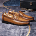 New Fashion Designer Men's Pointed Black Metal Buckle Oxford Flats Casual Shoes Wedding Dress Prom Party Zapatos Hombre