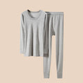 100% Pure Cotton Thermal Underwear Sets Autumn Winter Men's Solid O-neck Tops+Pants Underwear Two Piece Sets Men Long Johns Sets