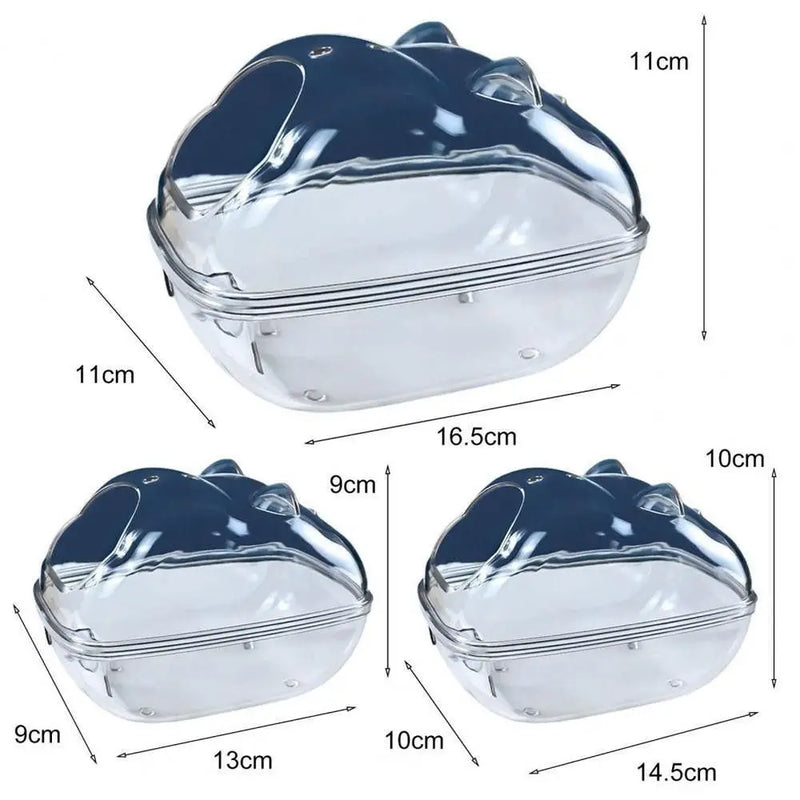 Transparent Hamster Sand Bath Mouse Box Plastic Small Bathtub Suitable for Hamsters Hamster Bathroom Mouse Box
