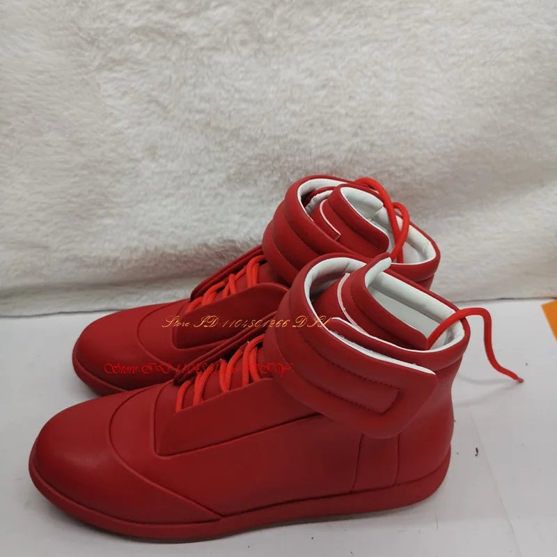 Real Picture Leather Street Style Men's Casual Shoes High Top Sneakers Man Boots Outdoor Activity Zapatillas Hombre Chaussure