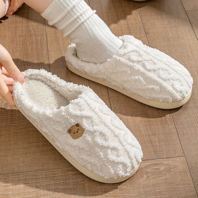 Men's and Women's Warm Cotton Slippers with Anti-Slip Sole for Indoor Use, Autumn and Winter Edition