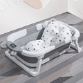 Foldable Silicone Baby Bathtub with Temperature Sensing, Non-Slip & Portable Infant Bath