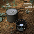 MOUNTAINHIKER Ultralight Portable Alcohol Stove Set with Pot, Camping Cookware Set, Windproof Integrated Cooking Kit for Hiking