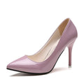 New women's Pumps Female Fashion Patent Leather Sexy Pointed Toe high heels Large size work shoes Wedding Shoes Size 44