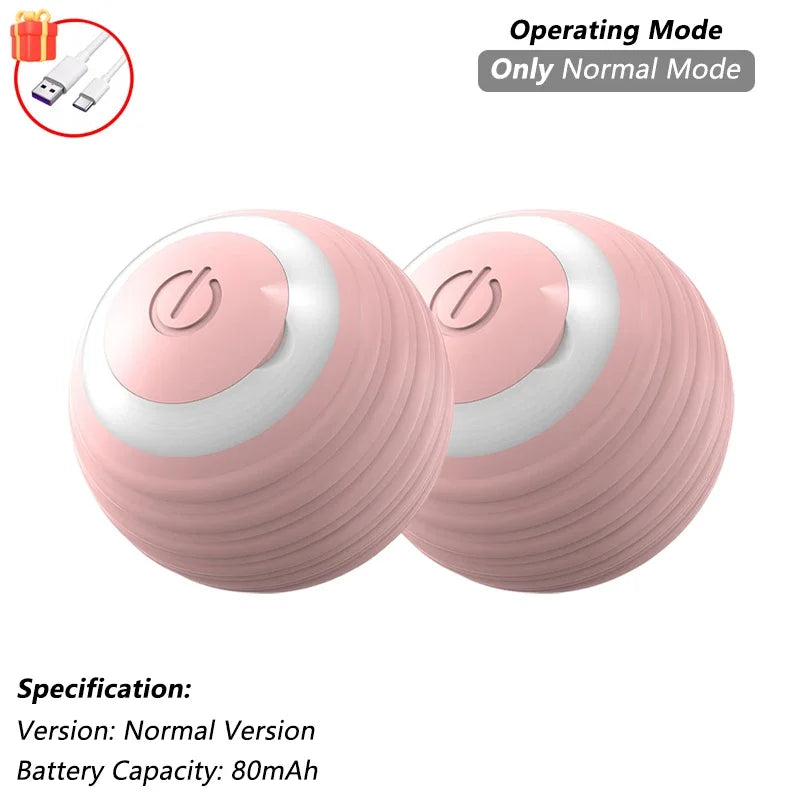 New Cat Interactive Ball Toy Automatic Rolling Ball Faux Tail Rechargeable Smart Pet Electric Toy Dog Cat Training Imitate Mouse