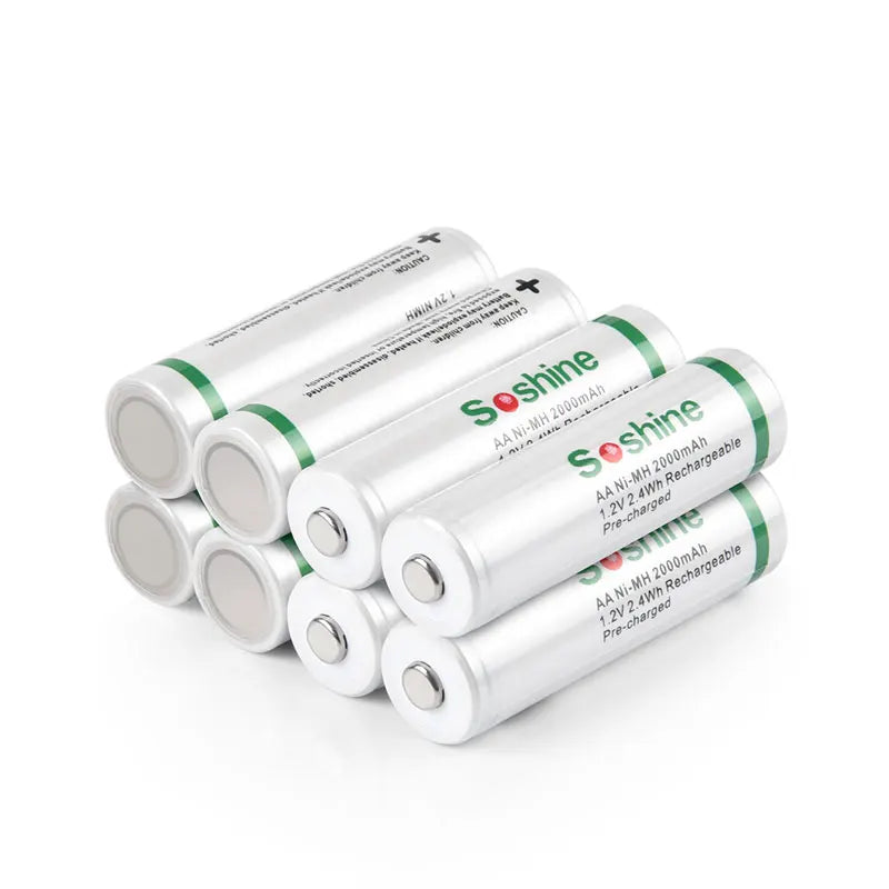 Soshine 1.2V AA Ni-MH Rechargeable Batteries 1.2V 2000mAh Supper Low Self Discharge Batteries for Flashlight Remote Control Toy