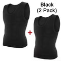 2PCS Men's Slimming Shirts High Compression Tummy Control Round Neck Body Shaper Top