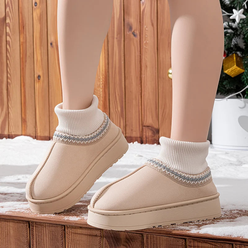 Winter Plush Ankle Boots Female Casual Women's Slippers Home Fluffy Luxury Designer Woman Shoes Indoor Fuzzy Fur Snow Booties