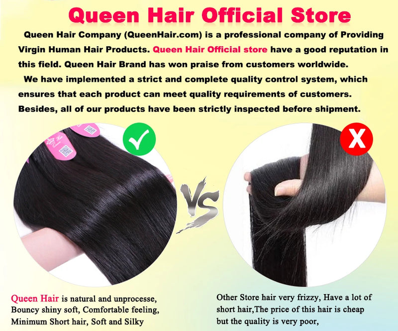 Queen Hair Raw Straight Hair 100% Human Hair Unprocessed Raw Hair Bundles Weave Extension Vietnamese Hair Natural Color