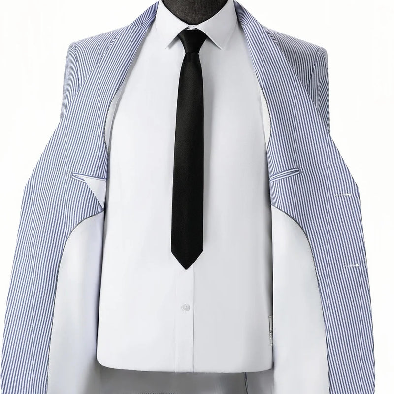 BYLUNTA Mens Suit 2 Piece Slim Fit Stripe Suits Tuxedo Blazer Jackets Pants Set Summer Beach Wedding Outfit for Mennt)