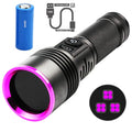 High Power Black Mirror Purple Light Detection Torch Powerful 365NM UV Flashlight Type-C USB Rechargeable LED Ultraviolet Lamp