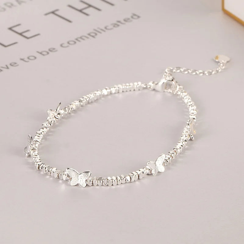 VENTFILLE 925 Sterling Silver Butterfly Bracelet for Girl Bead String Design Insect Fashion Versatile - Visuel 4 | SAMAG
