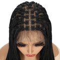 Synthetic Full Lace Wig on Clearance Sale With Baby Hair Knotless Lace Braided Wigs for Black Women Black Wig Braiding Hair M008