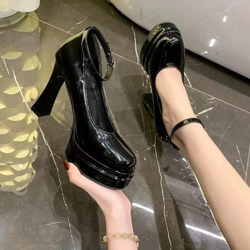 2026 Work Shoes Women Black Pumps Spring Casual Shoes 11cm Female High Heels Thin Heels Sexy Elegant Women's Pumps