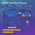 KBDiy GMK Blue Samurai Keycap Cherry Profile Double Shot PBT ISO Keycaps For Gamer Mechanical Keyboard Kit Gaming Point Key Cap