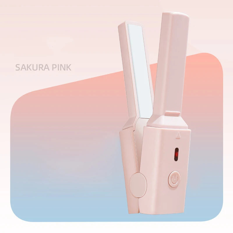 Portable Mini Cute USB Straight Hair Stick Hair Straightener Dormitory Small Power Splint Fluffy Bangs Straight Hair Curling