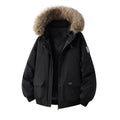 Winter Fur Hooded Parkas Men Down Snow Jacket Windproof Coats Men's Thickened Warm Padded Parka Windbreaker Outdoor Outerwear