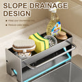 Kitchen Sponge Holder Stainless Steel Sink Drain Rack Soap Drainer Towel Shelf Organizer bathroom Storage - View 4 | SAMAG