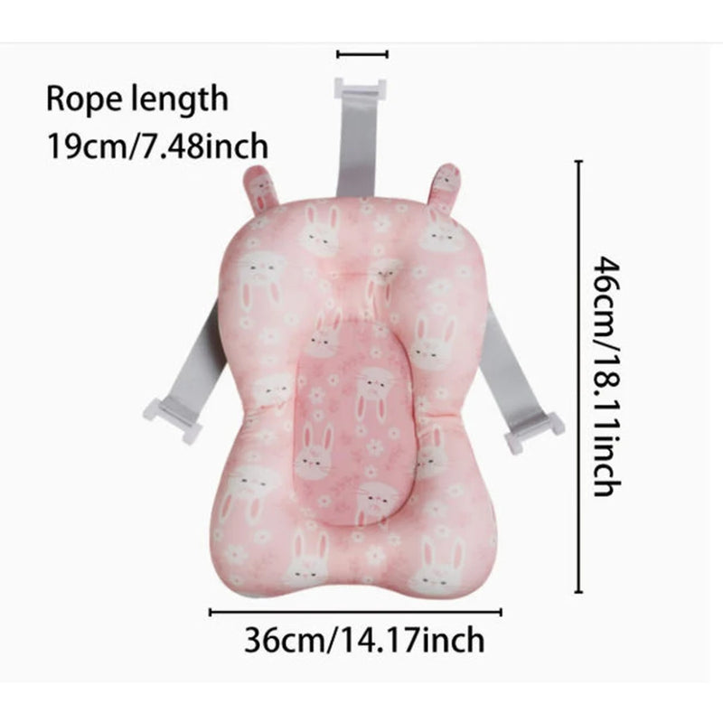 Baby Shower Bath Tub Pad Non-Slip Newborn Bathtub Mat Safety Nursing Foldable Support Comfort Body Cushion Mat Pillow Cartoon