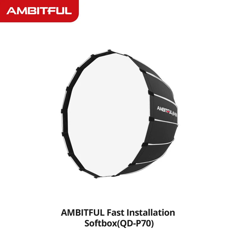 AMBITFUL P70 P90 P120 Bowens Mount Parabolic Deep Softbox with Quick Release Grid