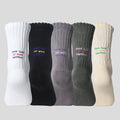 4 Pairs Men's Cotton Work Socks Cushioned Long Running | SAMAG