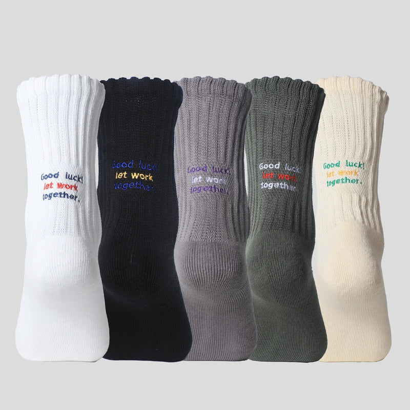 4 Pairs Men's Cotton Work Socks Cushioned Long Running | SAMAG