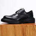 Luxury Mens Dress Shoes Genuine Leather Brogue British Business Suit Thick Sole Formal Casual Breathable Wedding Shoes Male