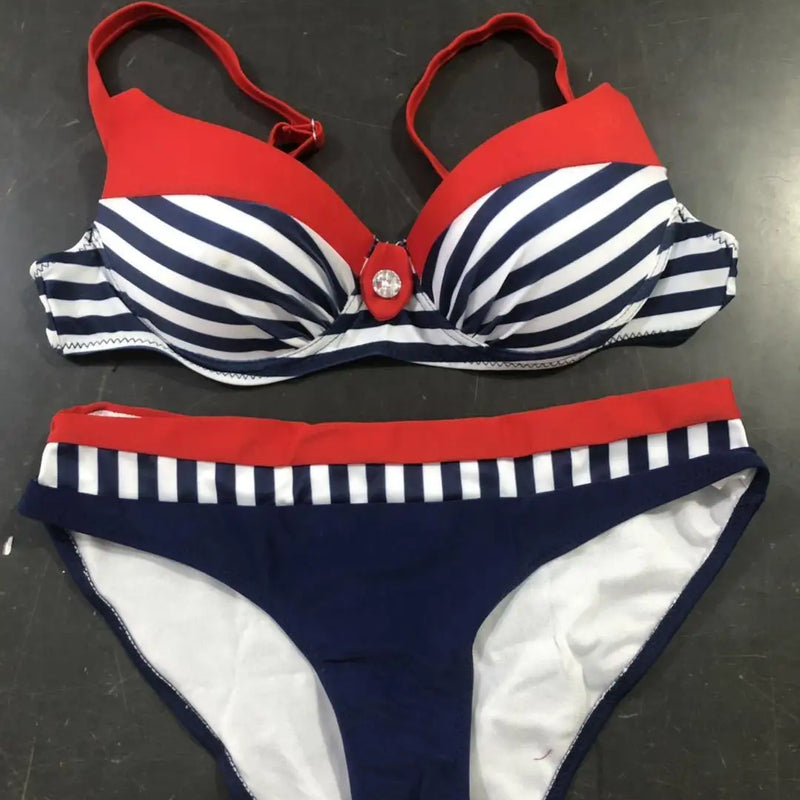 Swimsuit Red Push Up Bikini Set Women Swimwear Sexy | SAMAG