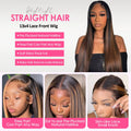 1B/30 Black and Blonde Highlights Bone Straight Human Hair Wigs 4/27 Highlight 13x4 13x6 HD Lace Human Hair Wig 30 36 Inch