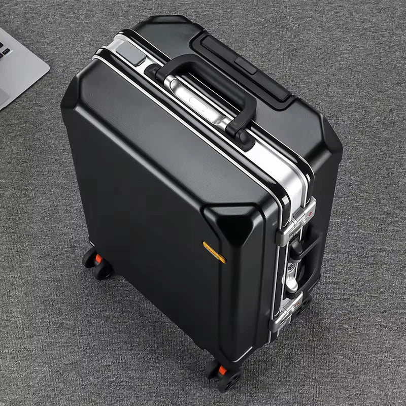 COLENARA Cabin Suitcase Men's Business Boarding Box Women's Aluminum Frame Trolley Case 20"22"24"26 Inch Large Capacity Luggage