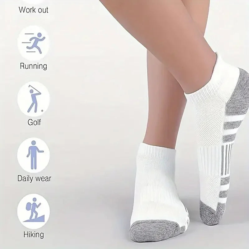 12Pairs Men Black White Grey Towel Bottom Sweat Absorbent | SAMAG
