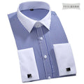 M~6XL Men's French Cuff Dress Shirt White Long Sleeve | SAMAG