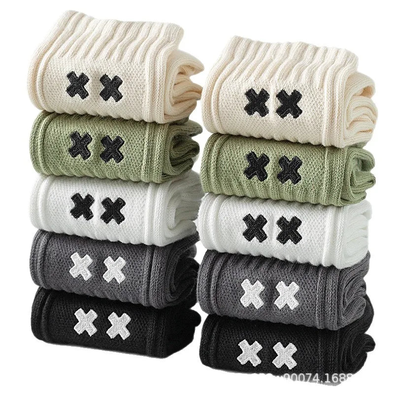 Pairs Men's Spring Autumn Mid Tube Socks Pure Cotton | SAMAG