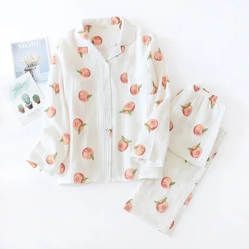 New Large Size Pajamas Women Cotton Crepe Home Service | SAMAG