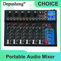 Portable Audio Mixer DJ Sound Mixing Console 48V Power for Computer Recording, Bands Mixing Boards For Studio Recording