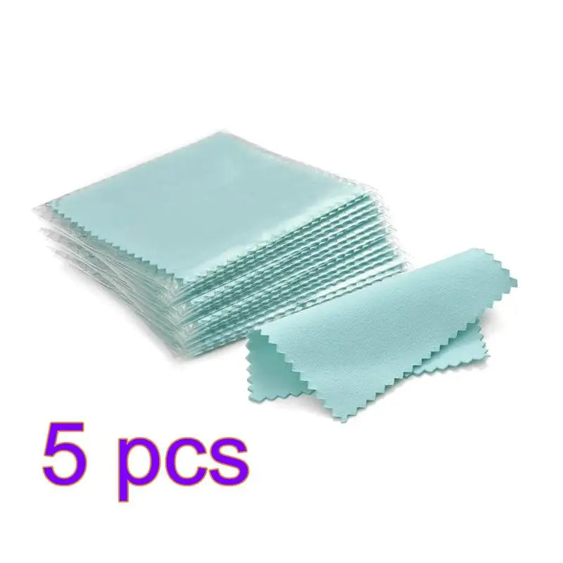 10pcs/50pcs Sterling Silver Polishing Cloth Set Jewelry Cleaning Cloths Soft Wipe Wiping Cloth Keep Jewelry Shining Tools