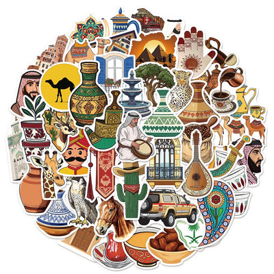 Middle Eastern Art Style Decorative Label Stickers DIY | SAMAG