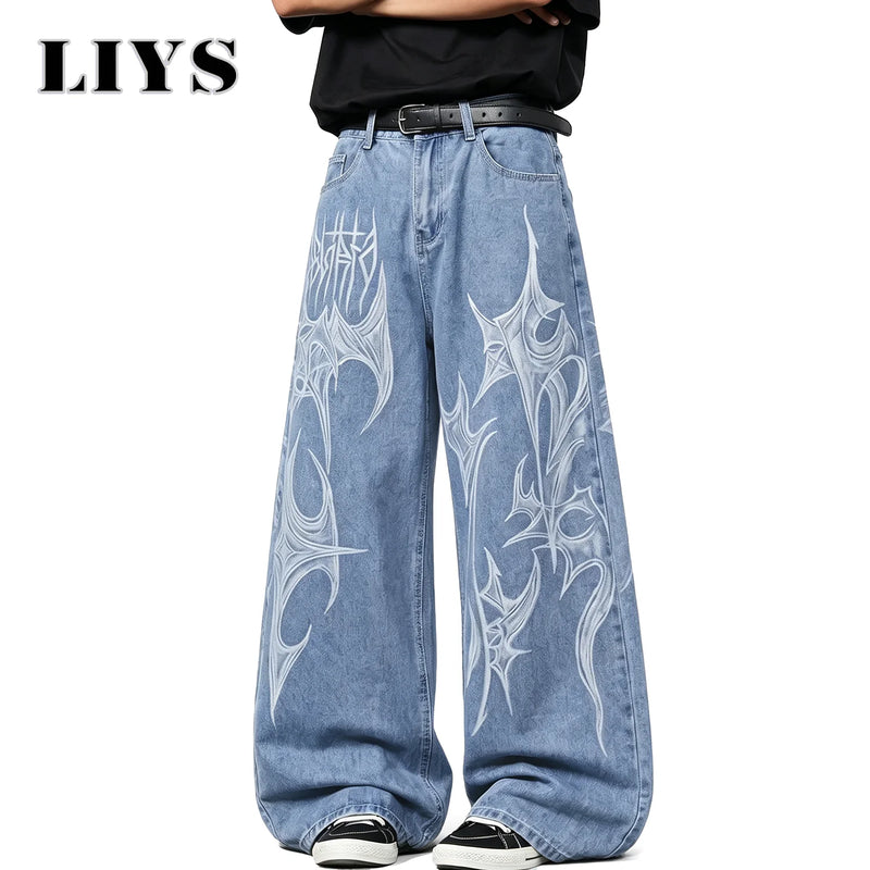 LIYS Men's Casual Spiral Graffiti Print Hip Hop Oversized | SAMAG