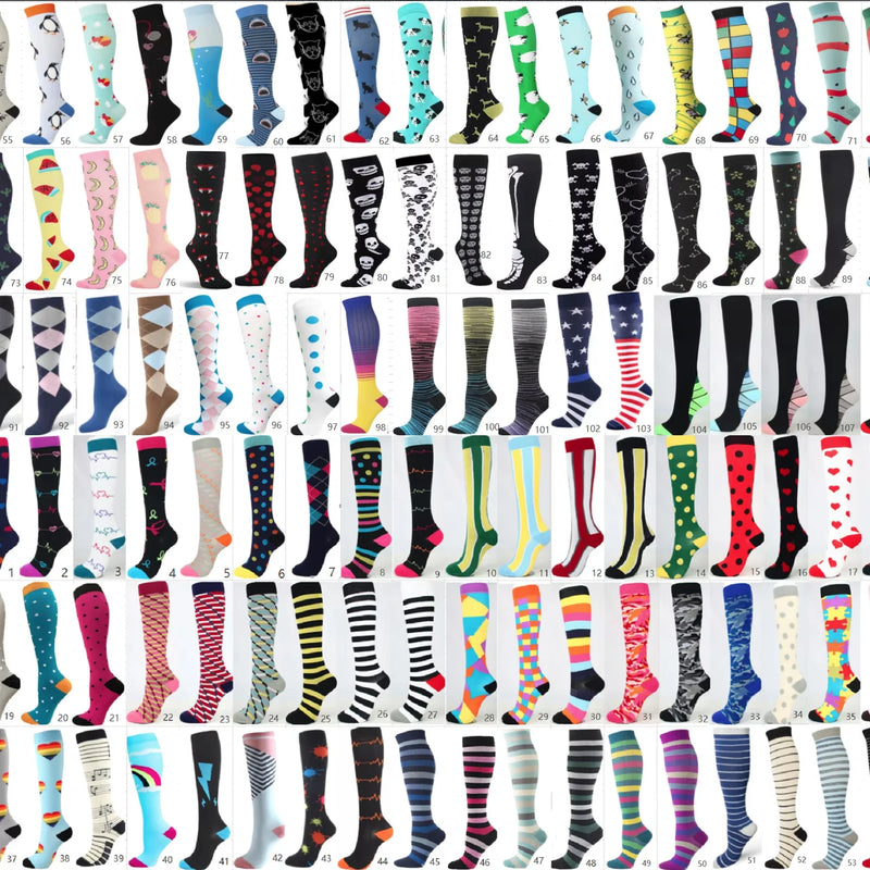 20 Pairs/lot Men Women Compression Socks Multi Pattern | SAMAG