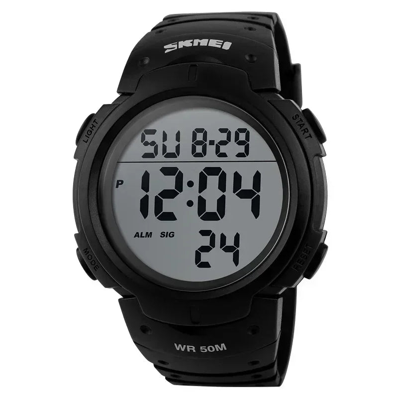 SKMEI 1068 Calendar PU Strap 5Bar Waterproof Digital Watch reloj hombre Outdoor Sport Watch Men Big Dial Fashion Simple Watches