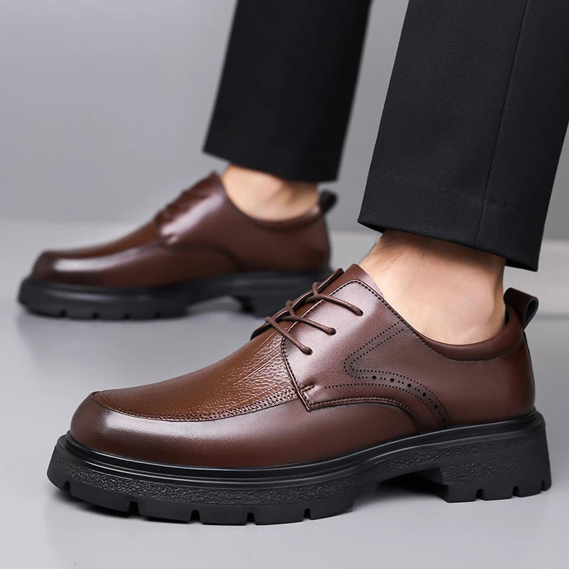 2025 New Classic Shoes for Men, Authentic Calfskin Brogue Formal Shoes for Men Handcrafted Men's Oxford Shoes Business Formal