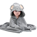 Baby Coral Fleece Hooded Bath Towel Bath Towel Newborn Toddler Cartoon Animal Swaddle Wrap Soft Baby Girls Boys Bath Towel