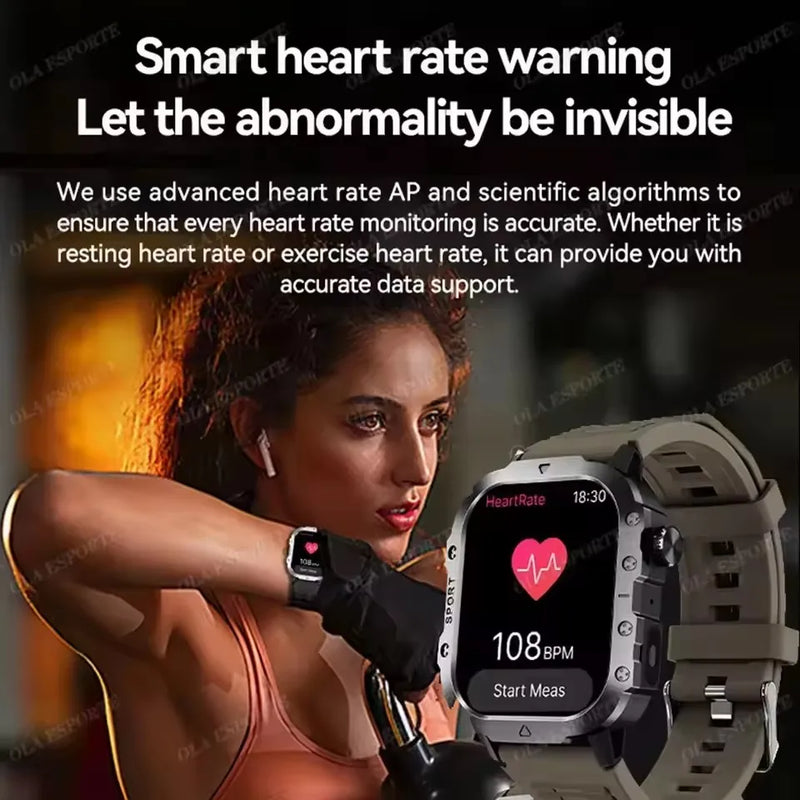 2026 New Rugged Military GPS Smart Watch Men Bluetooth Call Health Monitoring Sports 5ATM Waterproof Smartwatches Man Pk HW12