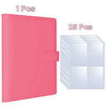 A5 Notebook Photocard Binder with 4 Pockets Sleeves, 6 Ring  PU Leather Binder Loose Leaf Personal Organizer Photo Binder Book
