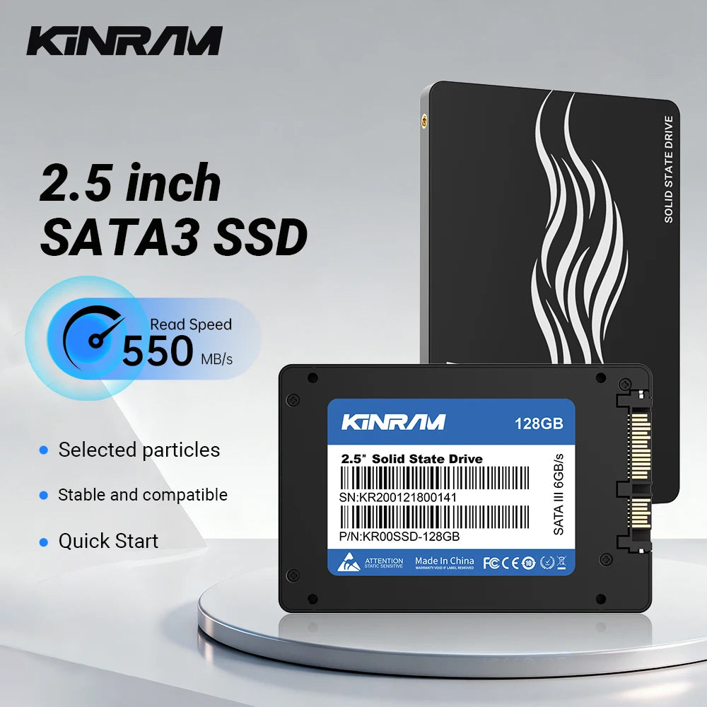 KinRam 2.5 SATA3 SSD 128GB 120GB Laptop Solid State Drive 128 GB 120 GB Hard Disk Internal High-Speed SATA 3 HDD For PC Desktop