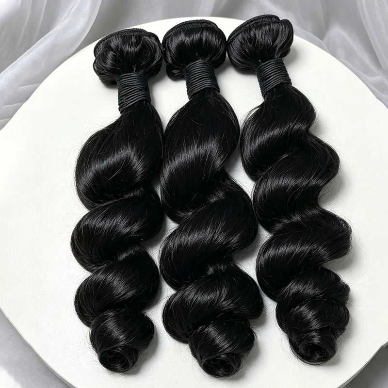 26 28 30 32 Inch Loose Wave Bundles Human Hair 16A Unprocessed Quality Virgin Raw Hair Brazilian 2 3 4 PCS Loose Deep Wave Human Hair Bundles Extensions