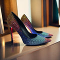 Women Full Diamond High Heel Pumps Rhinestone Pointed Toe Stiletto Heel Bling Bling Luxury Brand Colorful Crystal Wedding Shoes